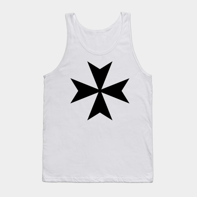 Cross of Saint John / Maltese cross (black) Tank Top by PabloDeChenez